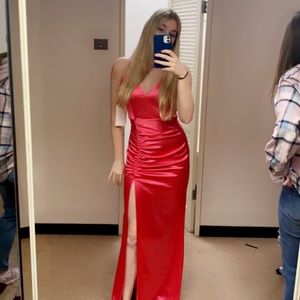 BRIGHT PINK PROM DRESS